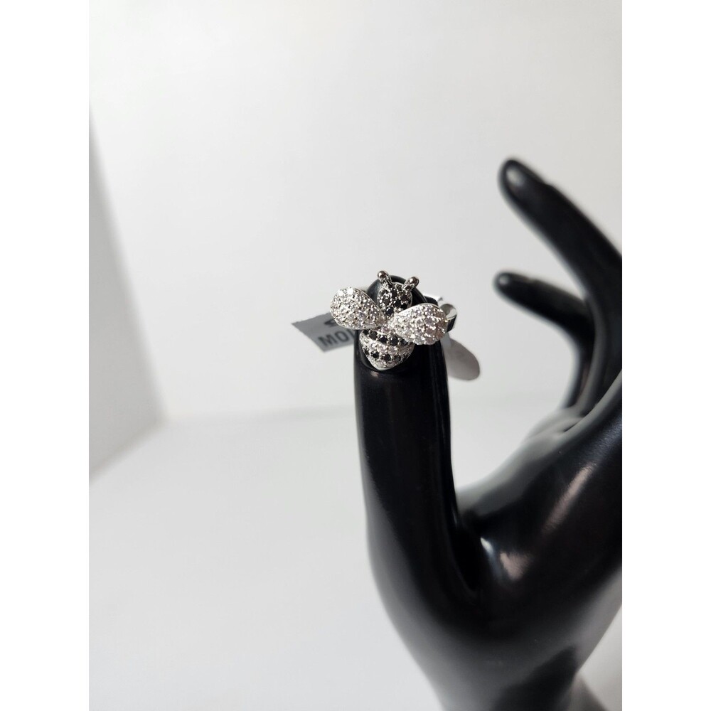 Bumblebee Size 5 Solid 925 Sterling Silver And Moissanite Ring